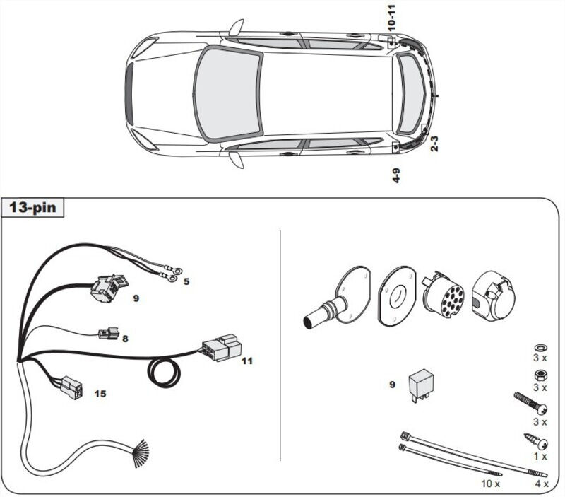 FAISCEAU SPECIFIQUE 13 BROCHES POUR NISSAN MICRA (K14 01/17-06/25)