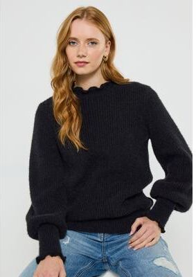Plus Size Women's Lofty Mockneck Sweater by Joe Browns in Black (Size 2X)