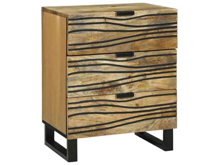 Heofavd Nachttisch Natur 50x33x62 cm Beistelltisch mit Schubladen Holz