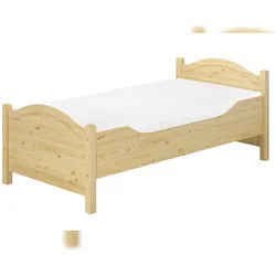 Erst-Holz Seniorenbett extra hoch Rollrost Matratze 90x200 Massivholz Holzbett Gästebett 60.40-09FLM
