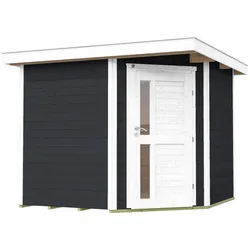 Weka 21 mm Gartenhaus 229 A Eckhaus inkl. moderner Design-Einzeltür anthrazit Gartenhaus 229 A Gr. 2 (239 x 235 cm) - 50 % Rabatt auf Dacheindeckung