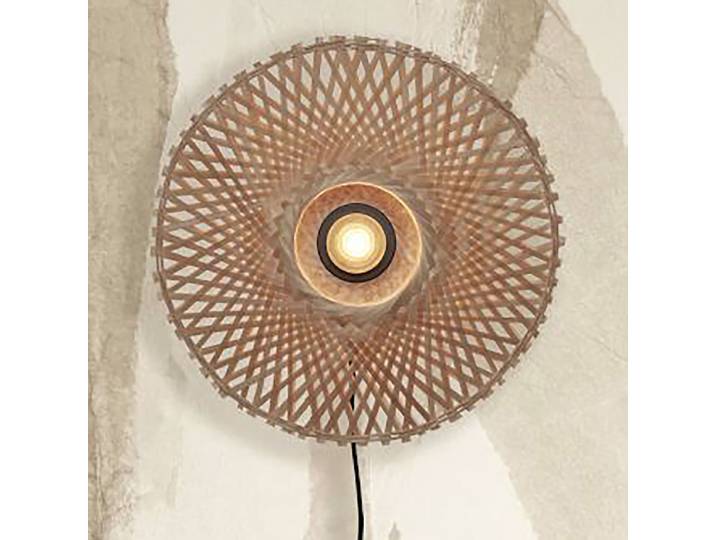 Wandleuchte Kalimantan Ø 30cm Beige/Beige Material: Massivholz Oberfläche Holz: Beschichtet Oberfläche Metall: Lackiert E27