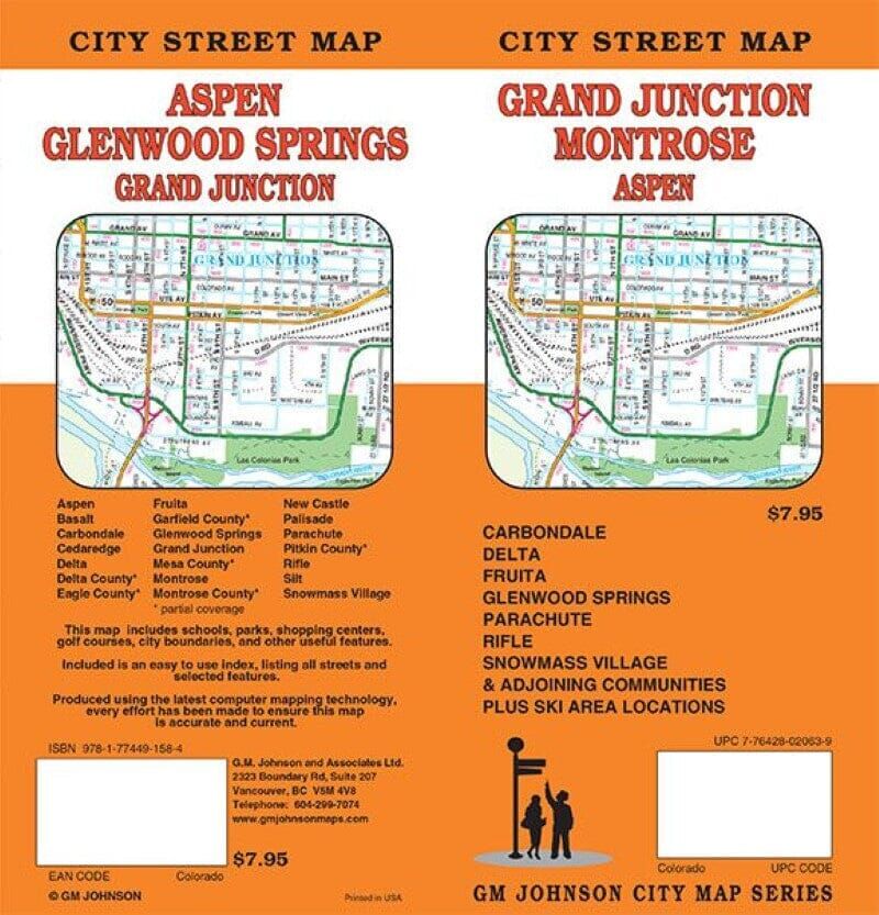 Plan des rues - Grand Junction, Montrose, Aspen (Colorado)   GM Johnson