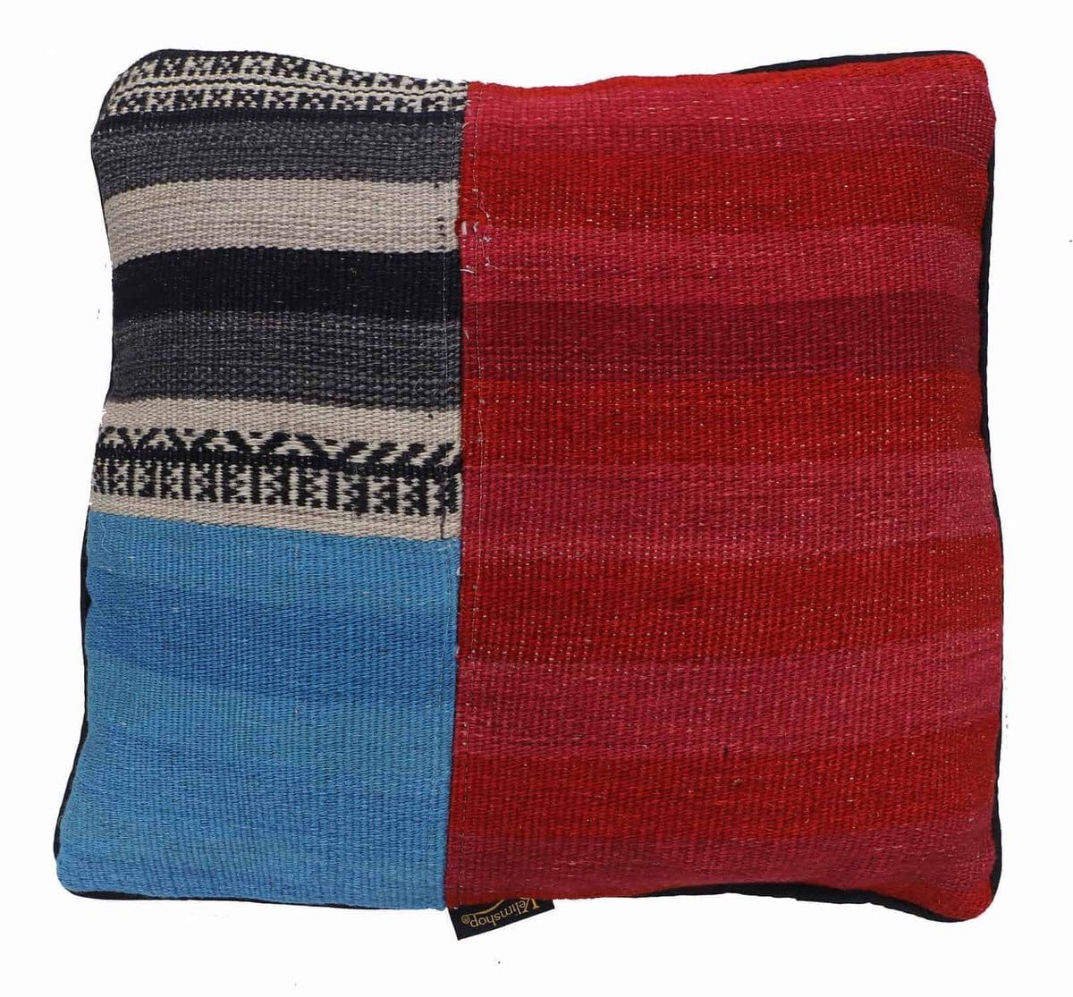 Handgeweven Kilim Kussenhoes met Grafisch Boho Design, Wol, Multicolour, 45 x 45 cm