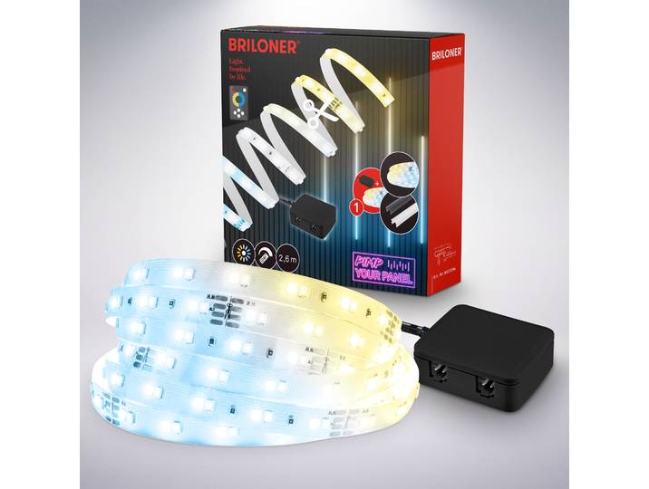 BRILONER LEUCHTEN LED-Streifen Pimp your Panel LED Stripe , bunt (weiß, neutral), Gesamtlänge 2,6m, Lichterketten, LED-Streifen
