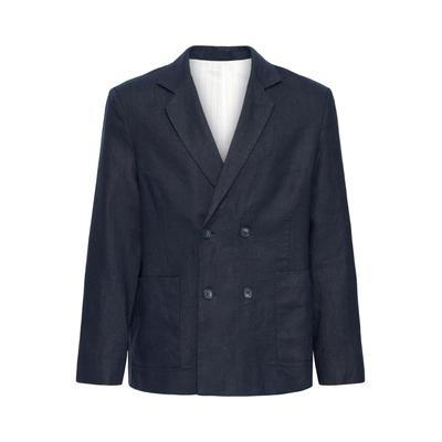 Sakko CASUAL FRIDAY "Sakko CFEdlund Linen", Herren, Gr. 56, blau (schwarz navy), Obermaterial: 100% Leinen LI., Sakkos Sakko
