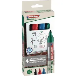 Whiteboardmarkerset 28 EcoLine schwarz/rot/blau/grün Strich-B.1,5-3mm Rundspitze