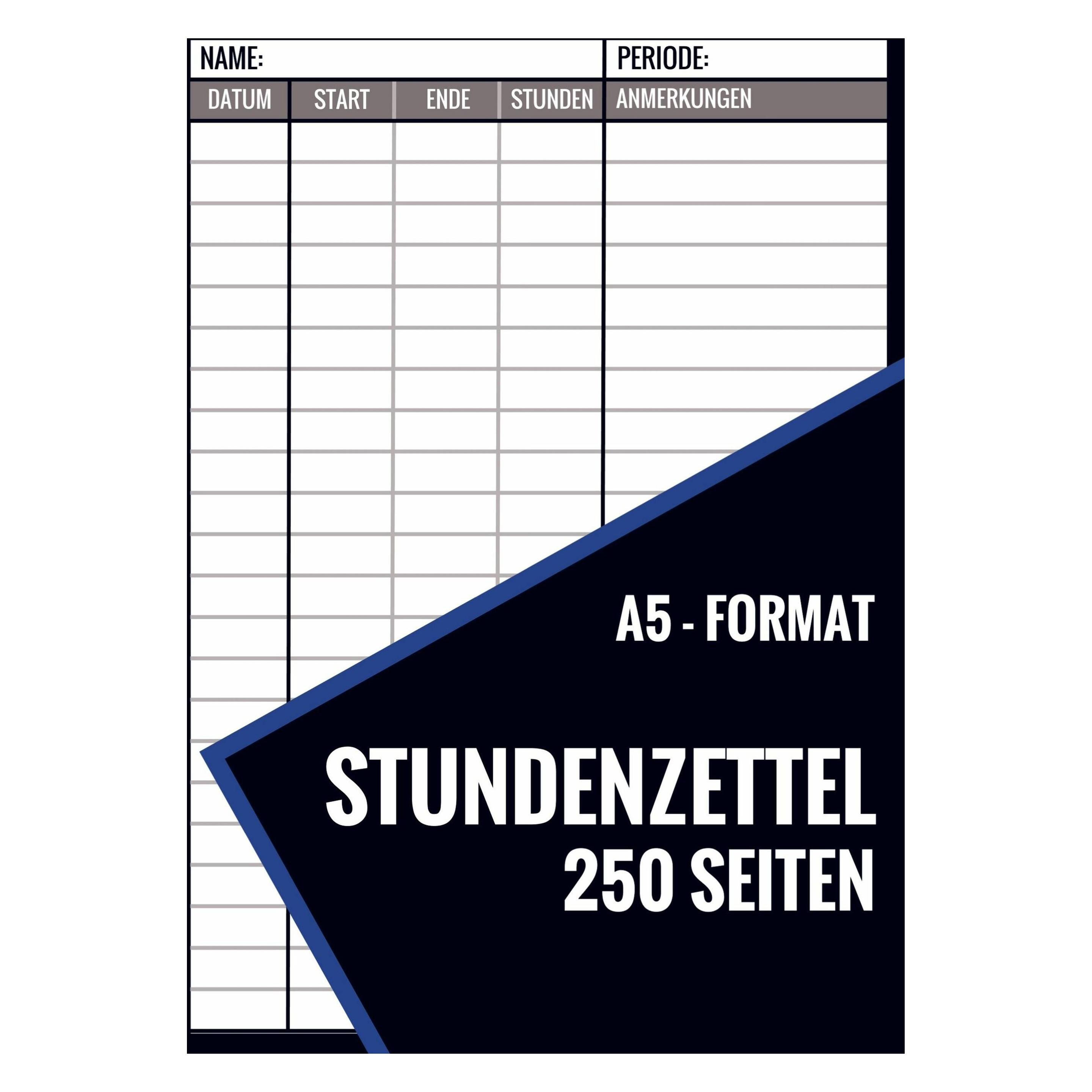 Bookmundo Direct Stundenzettel - 250 Seiten - Format A5 (A5) (49621628)