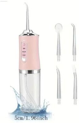 Uplift Picks Portable Electric Water Flosser Rechargeable Dental Oral Irrigator With 4 Jets pink