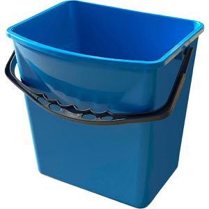 Böttcher-AG Putzeimer Ersatzeimer Reinigungswagen, 6 Liter, eckig, aus Kunststoff, blau, mit Ausgussöffnung