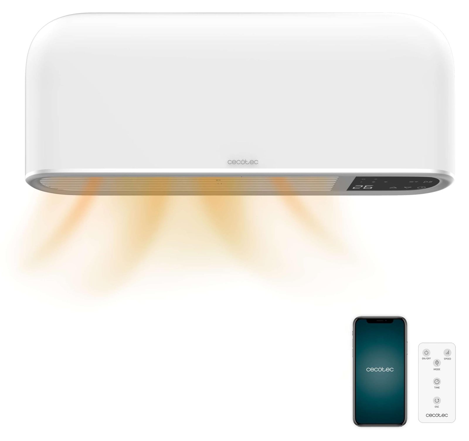 Cecotec ReadyWarm 2000 Max Box keramische wandverwarming met timer en IP22-bescherming, wit