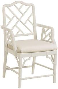 Dayna Arm Chair - Rubbed White/Sandberg Parchment - Ballard Designs