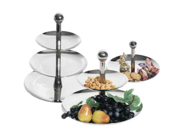 Etagère Contacto Bander silber Edelstahl B 27 H 22 cm - Etagère