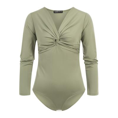 Body CLOUD 5IVE "CLOUD 5IVE Longsleeve Body", Damen, Gr. S, US-Größen, grün, 90% Polyester, 10% Elasthan, Bodys Body