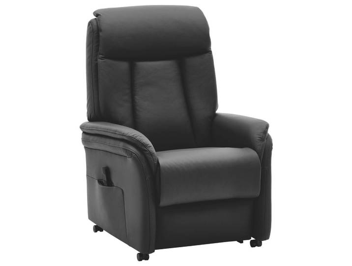 Valdera Fernsehsessel, Schwarz, Kunststoff, Echtleder, Rindleder, 74x107x84 cm, Goldenes M, Lederauswahl, Stoffauswahl, Relaxfunktion, Aufstehhilfe, Wohnzimmer, Sessel, Fernsehsessel