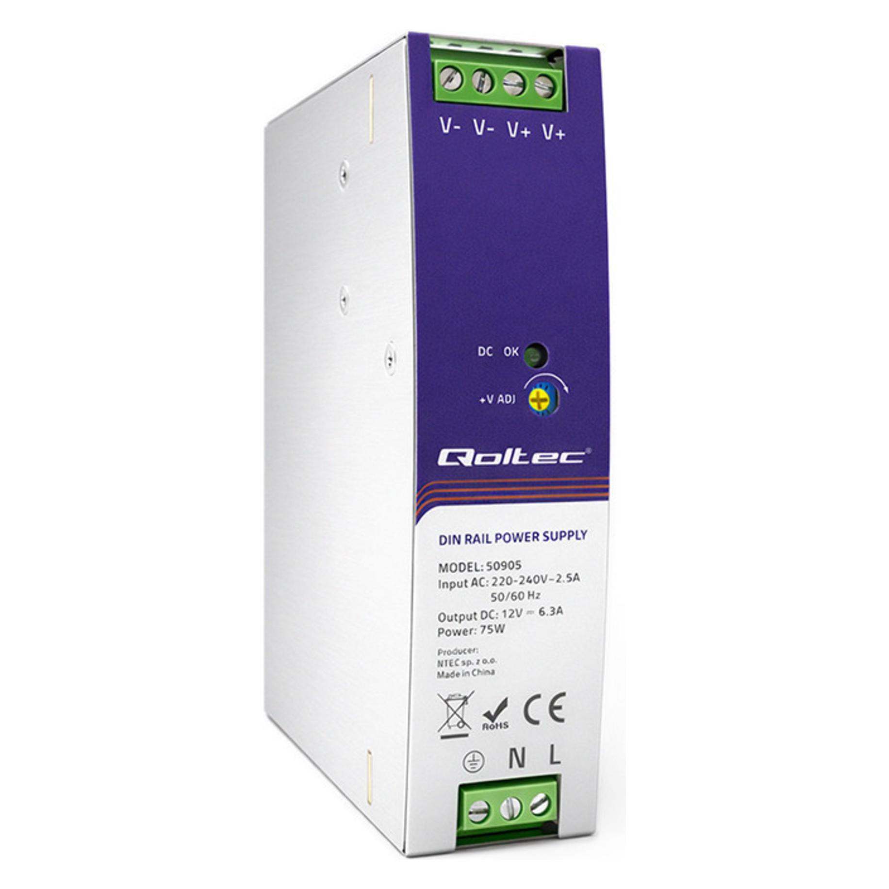 Qoltec 50905 Industrial DIN rail power (75 W) (50905)