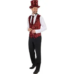 Weste "Pailletten" für Herren, rot