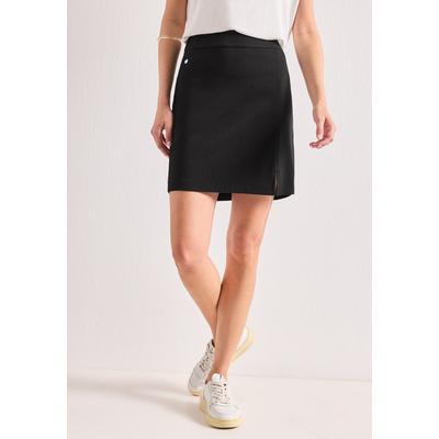 Minirock STREET ONE, Damen, Gr. 44, schwarz, Web, 95% Baumwolle, 5% Elasthan, unifarben, comfort fit kurz, Röcke Minirock, Middle Waist