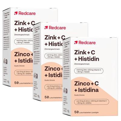 ZINK+C+Histidin RedCare Lutschtabletten 3er-Pack 3x50 St