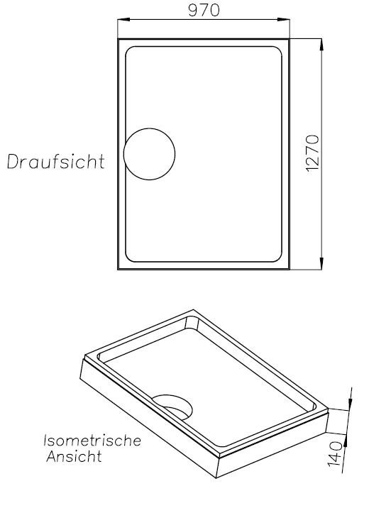 Neuesbad Wannenträger für Polypex Plano 130x100x2 SD94353
