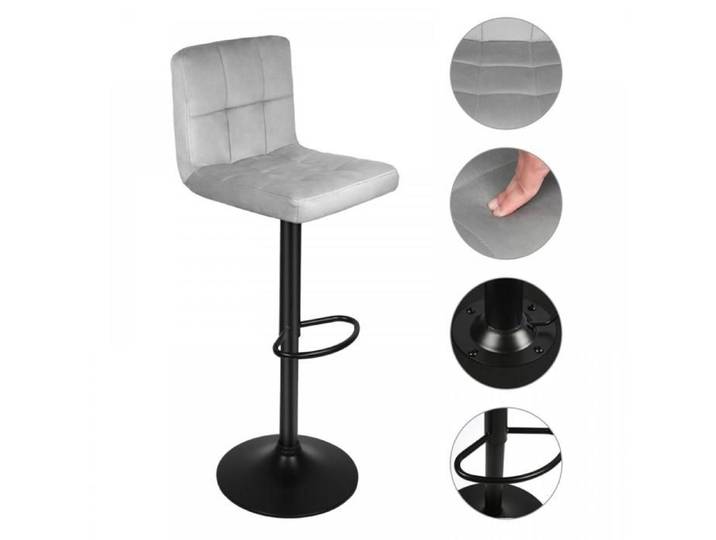 KEDIA Chaises de Bar Lot de 2 Tabourets Hauts Hauteur Réglable avec Dossier et Repose-pieds Chaise Haute pour Bar Gris clair