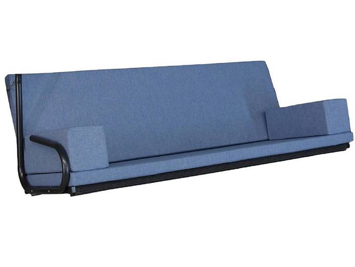 ANGERER Freizeitmöbel GmbH Polsterauflage Hollywoodschaukel Auflage Tolar blau 180 cm Polsterauflage, (1 Stück, 1 Sitz- und Lehnenkissen, 2 Seitenkissen), für 3-Sitzer Hollywoodschaukeln mit einer Sitzbreite von ca. 180 cm