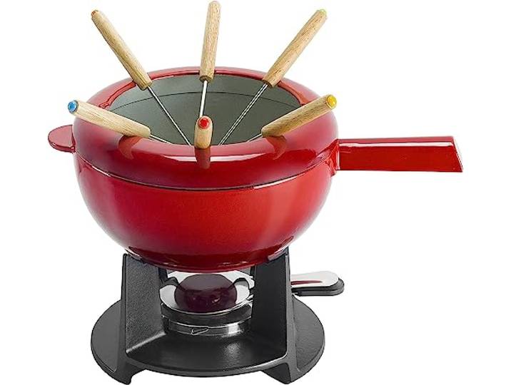 ZWILLING 1003156 Cast Iron Fondue-Set, Gußeisen, Rot/Ausflug, einfarbig (Getaway Solids)