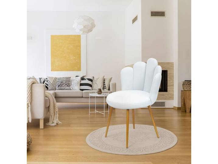 Tabouret de coiffeuse - CREMLANK - Chaise de Bureau - Robuste - Acier carbone - 50X50X80CM - BLANC