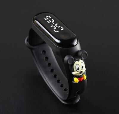 Discount Dollar Deals Fashion Mickey LED Childrens Watch For Girls Waterproof Sports Touch Screen Bracelet With Spiderman Doll Design white Hei Qmn