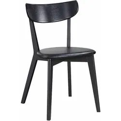 Esstischstuhl in Schwarz Eiche massiv gepolstert (2er Set)