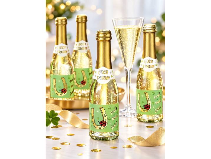 Piccolos mit Neujahrs-Motiv, 4er-Set