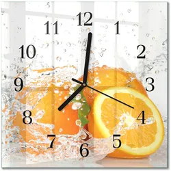 WANDUHR aus Glas 30x30 cm - Orangen