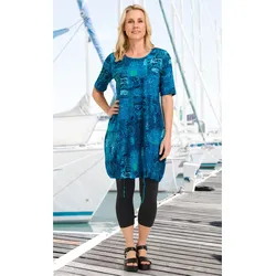 Baumwoll-Kleid in Druck türkis in Größe 40 von DW-Shop, Türkis, 40