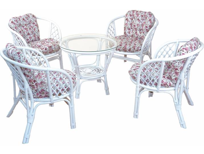 Essgruppe HOME AFFAIRE, rosa (weiß, rose), Sitzmöbel-Sets, Essgruppe, honigfarben, inklusive Kissenauflagen