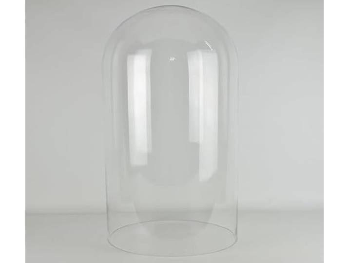 EMH Große, handgefertigte mundgeblasene Glasglocke, rund, 50 x 25 cm