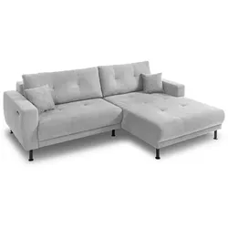 BOOOM Ecksofa mit Funktion Magic Stoff Silver