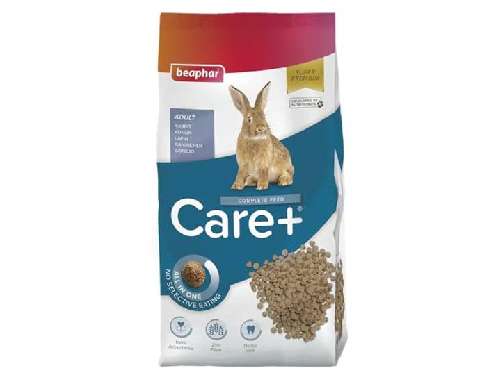 Beaphar Care+ Konijn 10kg - hoogwaarde voeding voor konijnen - heerlijke geur en smaak door kruiden - hoog ruwvezelgehalte - alles in 1 brokje
