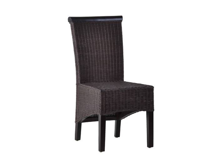 MiaMöbel Rattanstuhl 'Larissa' braun Massivholz, Rattan Mango Modern