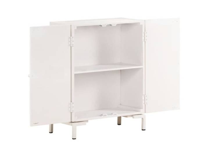 Buffet en bois de manguier massif - VINGVO - 60x30x76 cm - Porte(s) et tiroir(s) - Blanc - Buffet bas