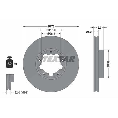 Textar Bremsscheibe [Hersteller-Nr. 93185303] für Nissan