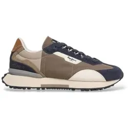 Pepe Jeans für Herren. PMS600034 Braune Kombi-Sneaker Archer (42), Stoff, Wohnung, Schnürsenkel, Lässig