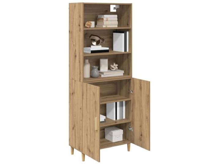 KTHLBRH Sideboard Eiche Handwerk 69,5 x 32,5 x 180 cm Minimalistisches Design für Esszimmer oder Wohnzimmer, modernes Hochmöbel