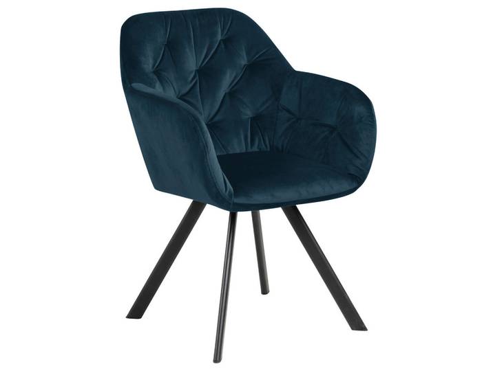 Carryhome Armlehnstuhl, Blau, Flachrohr, 57.5x81.5x61.5 cm, Stoffauswahl, Typenauswahl, automatische Rückholfunktion, Esszimmer, Stühle, Esszimmerstühle, Armlehnenstühle