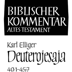 Deuterojesaja (40,1-45,7), Sachbücher von Karl Elliger
