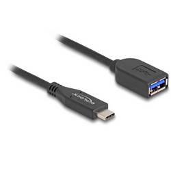 Delock USB-C® Kabel USB 3.2 Gen2 USB-C® Stecker, USB-A Buchse 0.25 m Schwarz Rund 60567