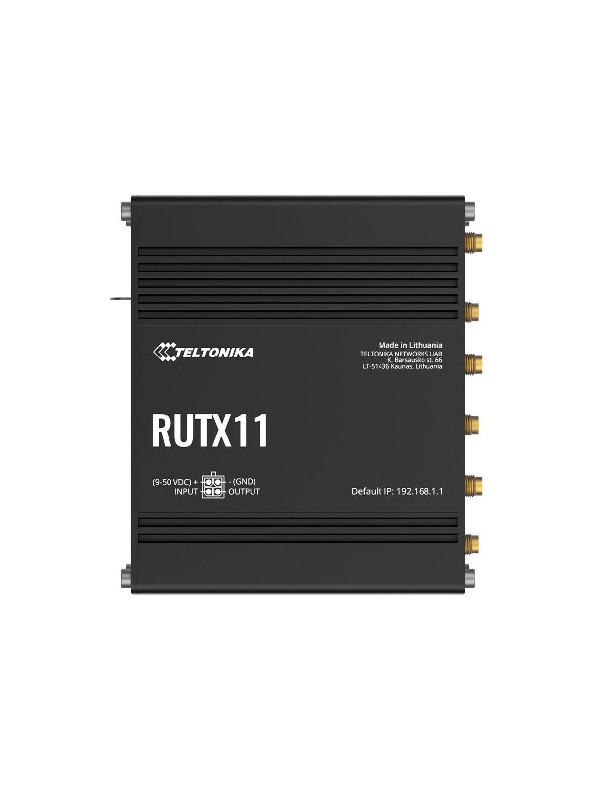 Teltonika RUTX11 Industrial Cellular Router (RUTX11300400 / Standard package with US PSU) - Wireless router 802.11a/b/g/n/Wi-Fi 5 Wave 2