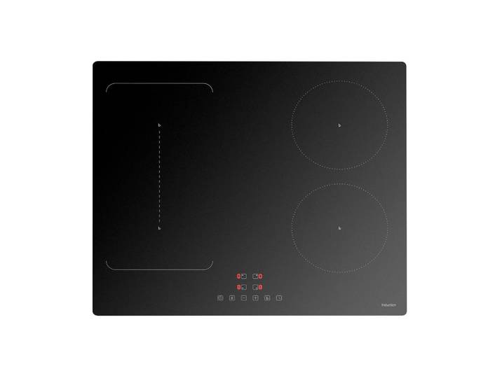 Bomann Induktionskochfeld, Schwarz, Glas, Keramik, 59x6x52 cm, Kindersicherung, Sicherheitsabschaltung, Bräterzone, Restwärmeanzeige je Kochzone, Topferkennung, rahmenlos mit Facettenschliff, Küchen, Küchenelektrogeräte, Kochfelder, Induktionskochfelder