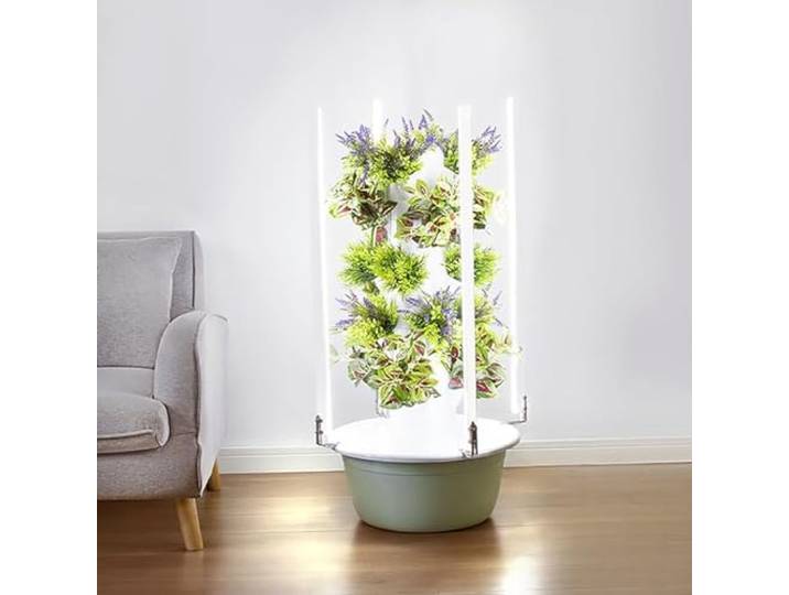JYHHGDS Hydroponisches Anbausystem, Hydroponischer Turm, Hydroponisches Keimungsset, Indoor-Vertikalturm-System-Kit für grünes Gemüse und Obst, für Kräuter, Obst und Gemüse, 5 Schichten