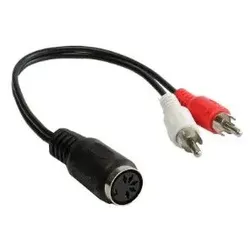Alcasa AD-2CS5B Audio-Kabel 0,2 m 2 x RCA DIN (5-pin) Schwarz, Rot, Weiß