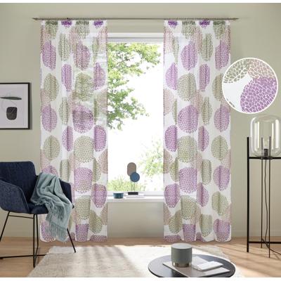 Gardine OTTO HOME "Belem, 1 Stück, Kräuselband, transparent" Gr. 3, beige, B:140cm H:225cm, Voile, Polyester, Gardinen, Gardine, 1 bzw. 2 Schals, Vorhang, Fertiggardine, Kreise